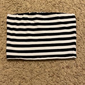 Black and white tube top